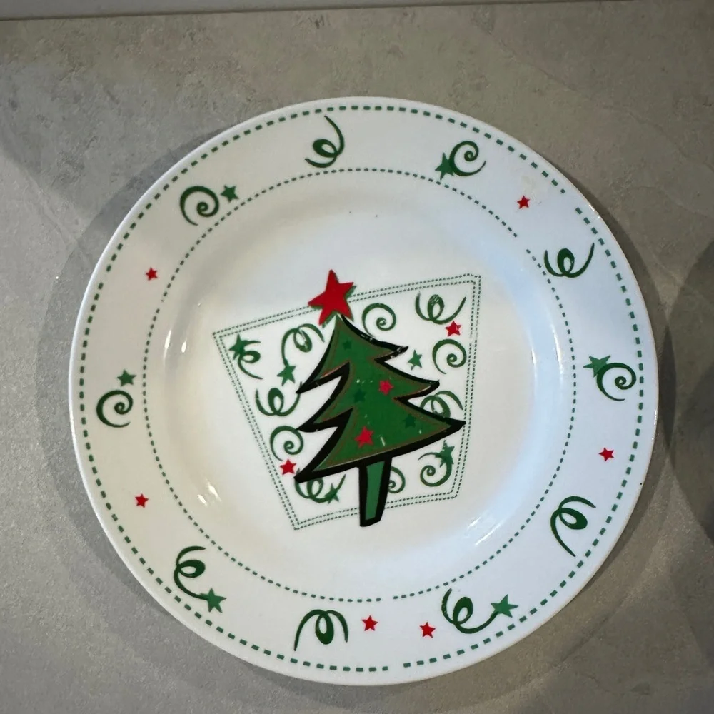 Vintage Atico International USA, Inc 8” Plate & Bowl Christmas Tree Set